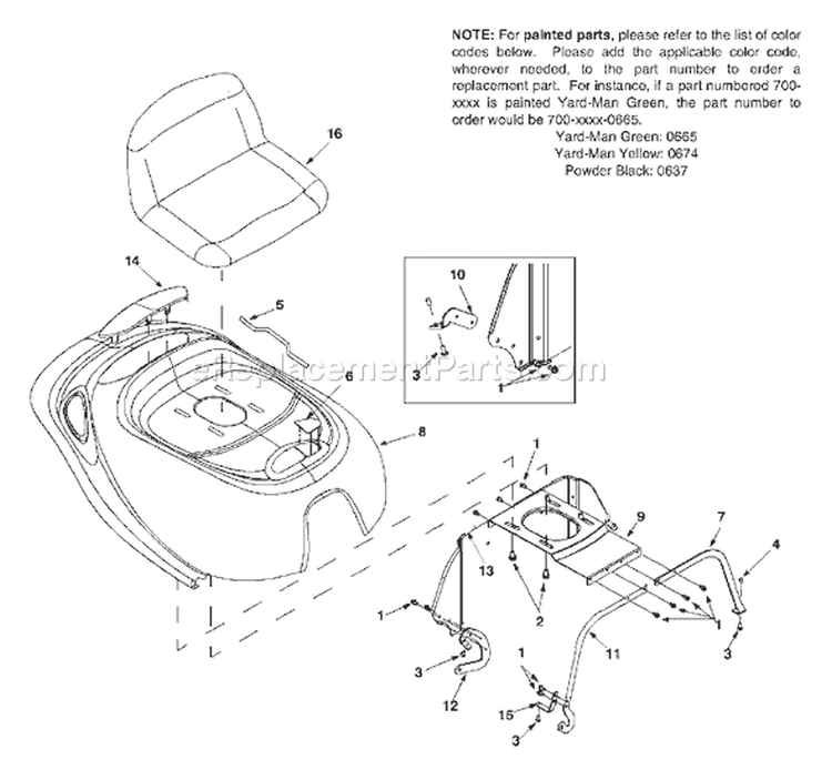 Page J Diagram and Parts List for 13A-328-402 2002 Yard Man Lawn Tractor